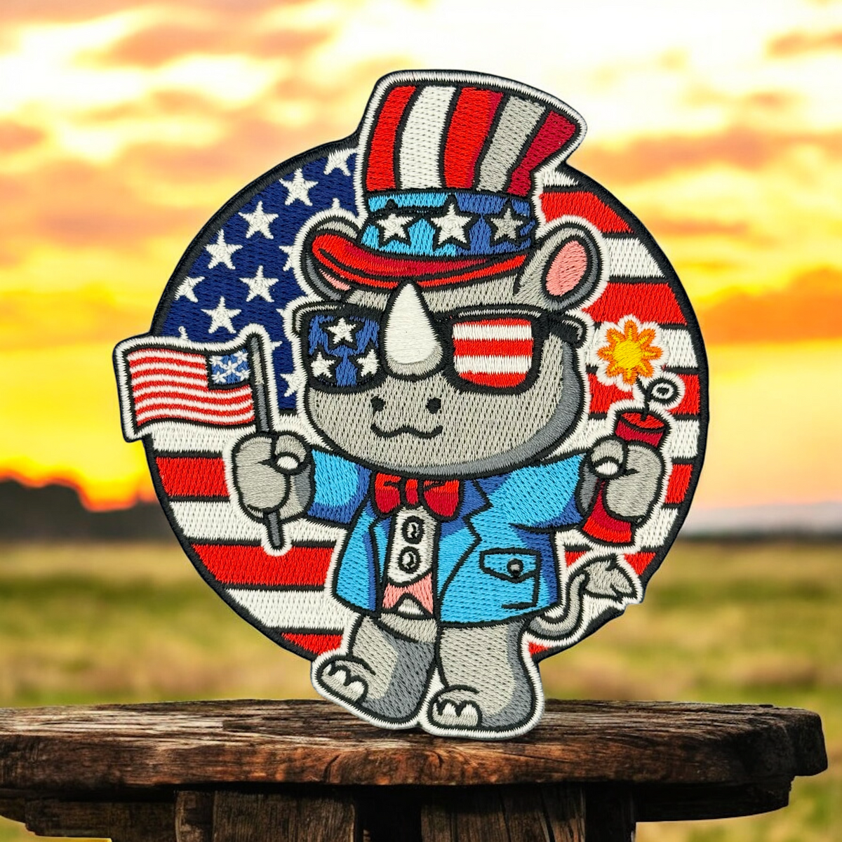 Kid Rhino Patriotic Patch